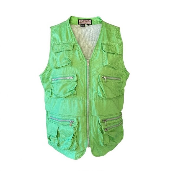 Vtg. Carole Little Street Wear Safari Vest Outdoor Gear Sz. L - Picture 11 of 11
